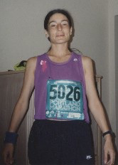 My mom getting ready to run the Portland Marathon.  I am very thankful I was there to support her.  